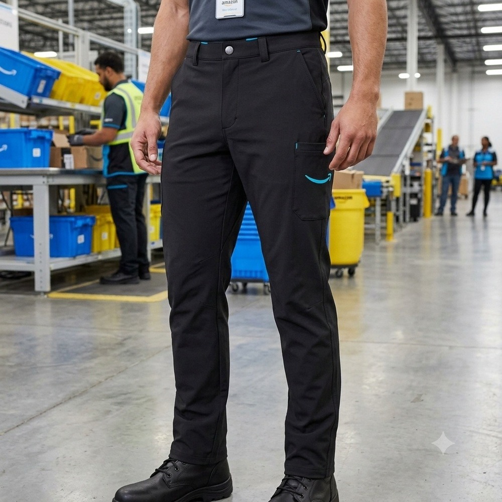 Luly Yang Amazon Uniform Pants Men 2XL Black Cargo Tech Stretch Workwear